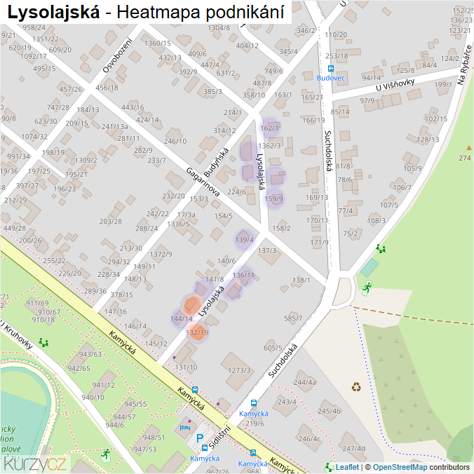 Mapa Lysolajská - Firmy v ulici.