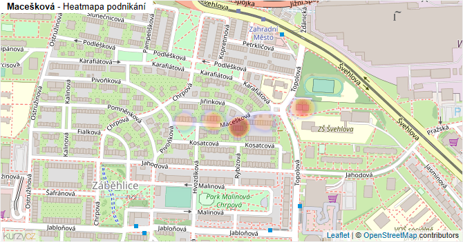 Macešková - mapa podnikání