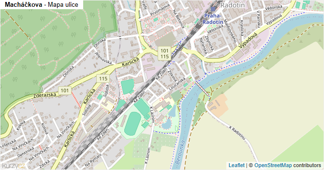 Macháčkova - mapa ulice