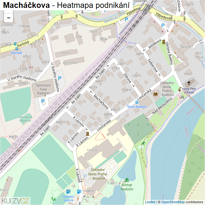 Mapa Macháčkova - Firmy v ulici.