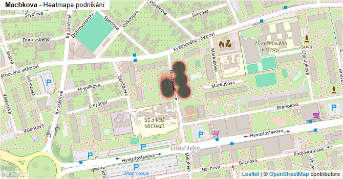Machkova - mapa podnikání