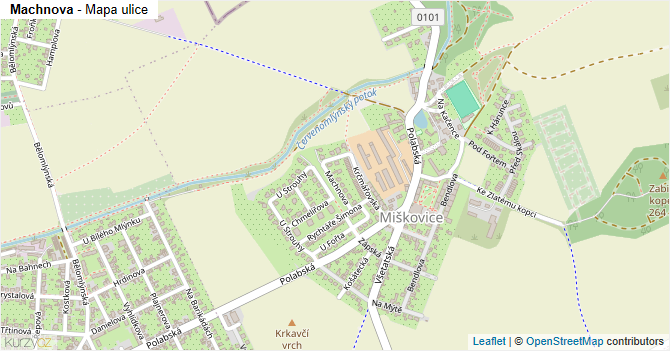 Machnova - mapa ulice