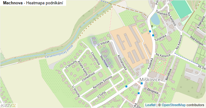 Machnova - mapa podnikání