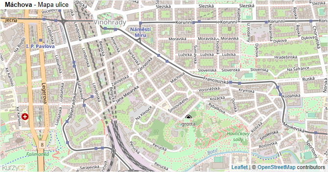 Máchova - mapa ulice