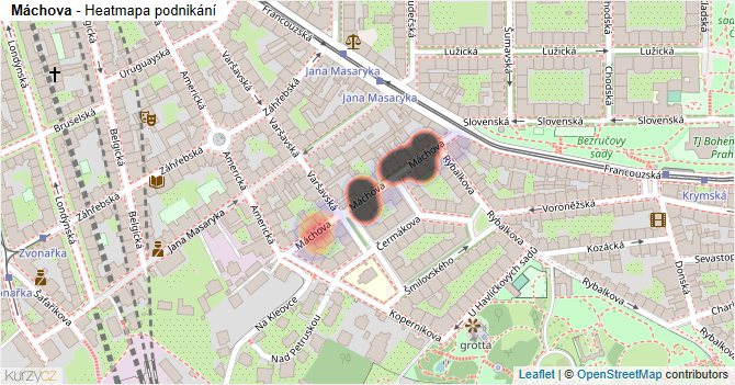 Máchova - mapa podnikání