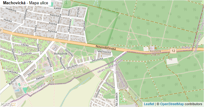 Machovická - mapa ulice