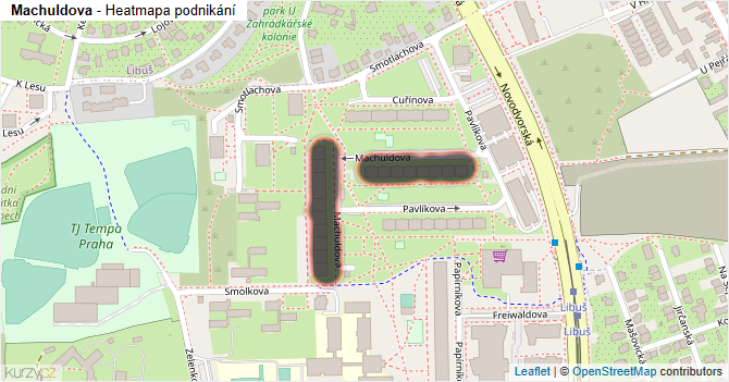 Machuldova - mapa podnikání