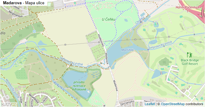 Madarova - mapa ulice