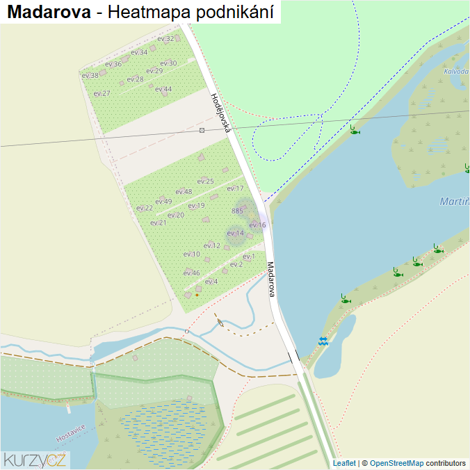 Mapa Madarova - Firmy v ulici.