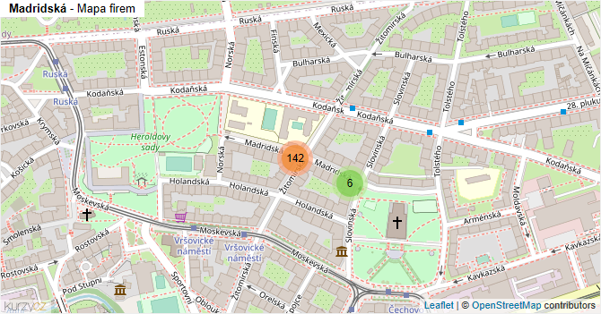 Madridská - mapa firem