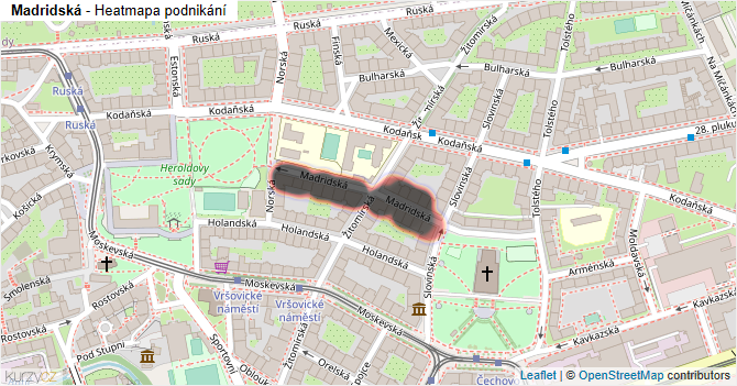 Madridská - mapa podnikání