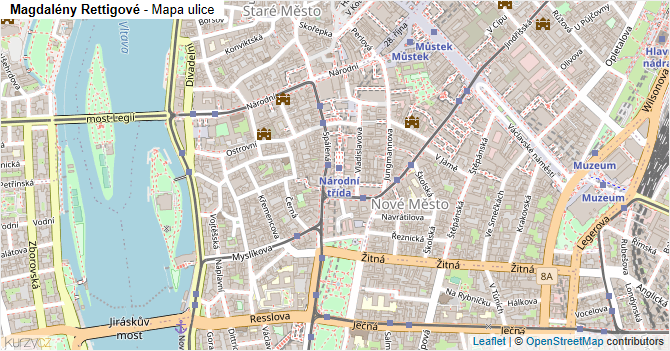 Magdalény Rettigové - mapa ulice