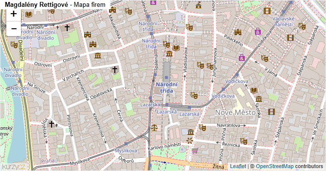 Magdalény Rettigové - mapa firem