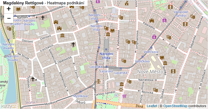 Magdalény Rettigové - mapa podnikání