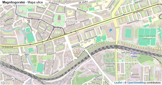 Magnitogorská - mapa ulice