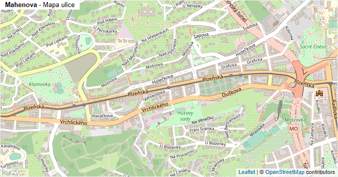 Mahenova - mapa ulice