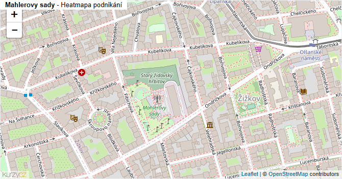 Mahlerovy sady - mapa podnikání