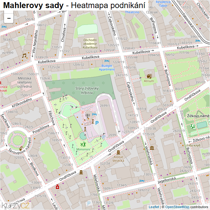 Mapa Mahlerovy sady - Firmy v ulici.