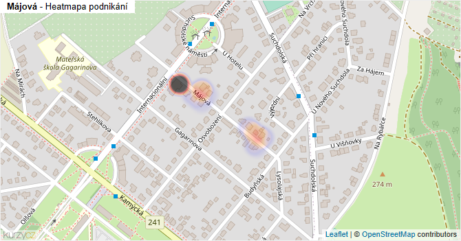 Májová - mapa podnikání