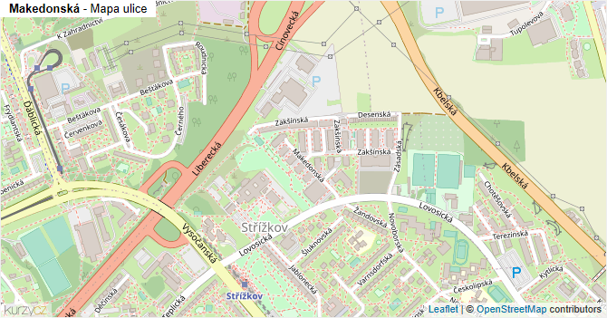 Makedonská - mapa ulice