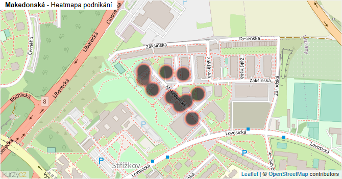 Makedonská - mapa podnikání