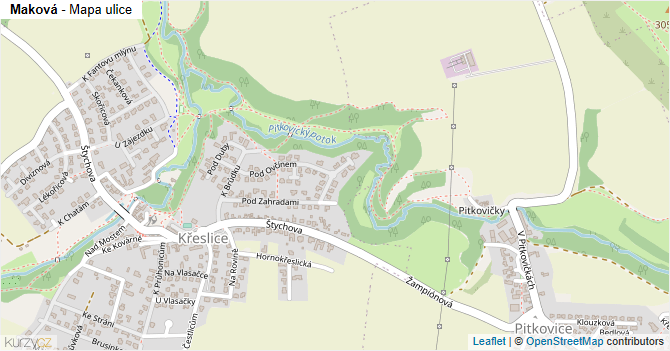 Maková - mapa ulice