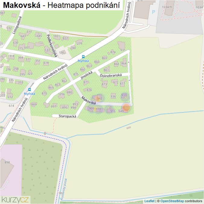 Mapa Makovská - Firmy v ulici.