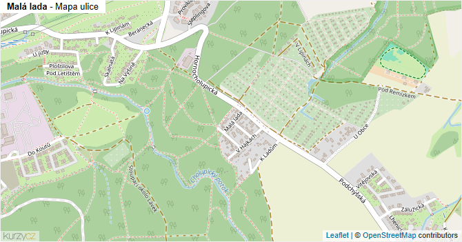 Malá lada - mapa ulice