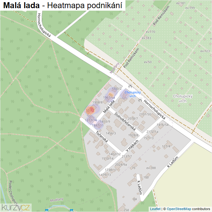 Mapa Malá lada - Firmy v ulici.
