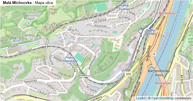 Malá Michnovka - mapa ulice