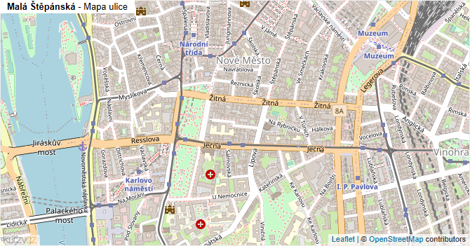 Malá Štěpánská - mapa ulice