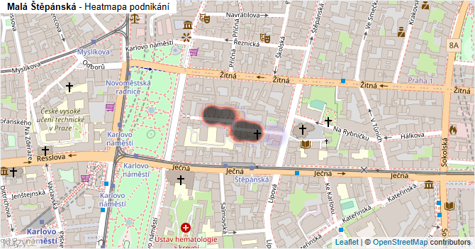 Malá Štěpánská - mapa podnikání