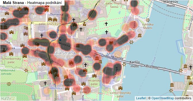 Malá Strana - mapa podnikání