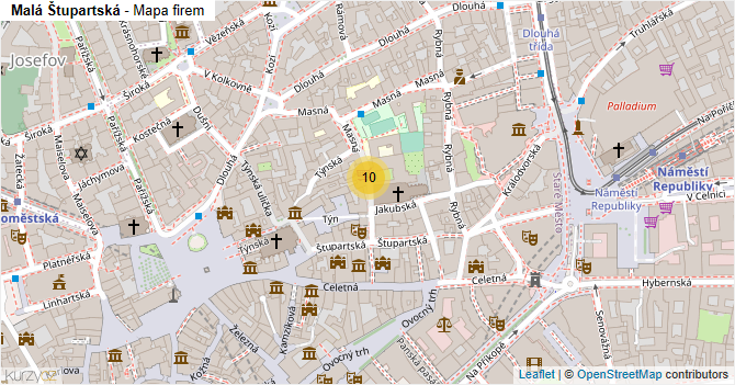 Malá Štupartská - mapa firem
