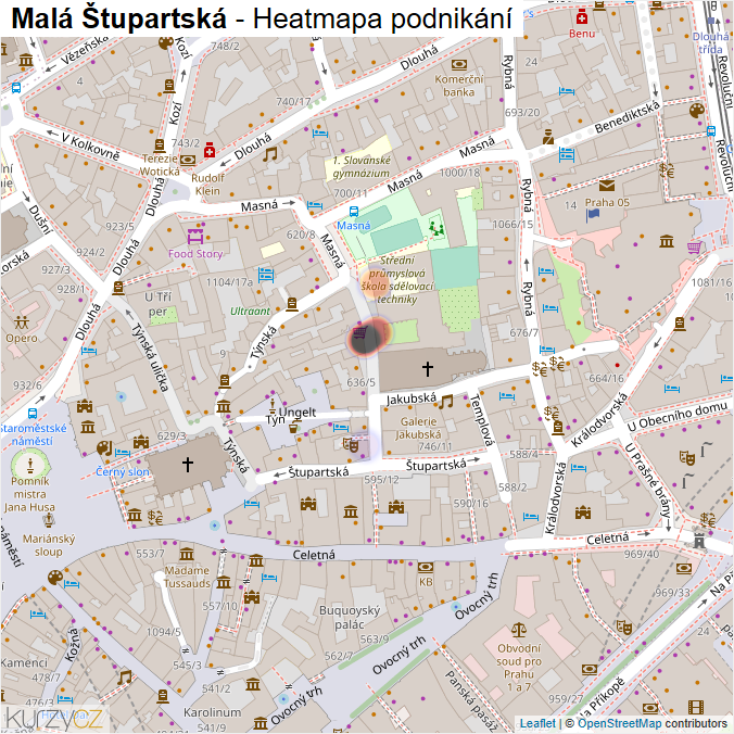 Mapa Malá Štupartská - Firmy v ulici.