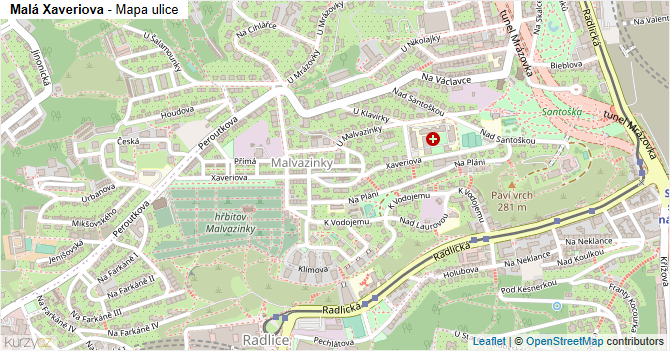 Malá Xaveriova - mapa ulice