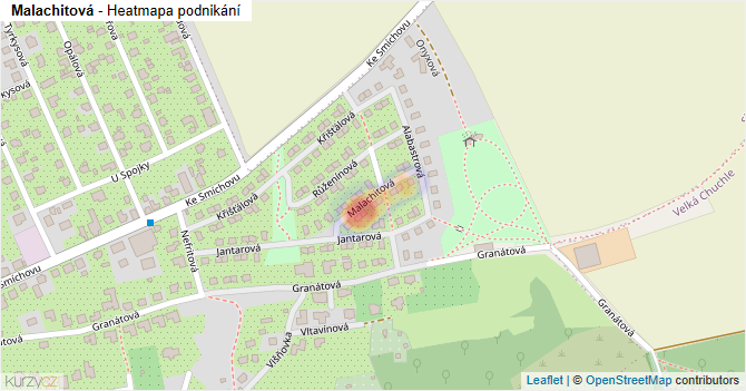 Malachitová - mapa podnikání