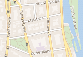 Malátova v obci Praha 5 - mapa ulice