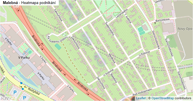 Malebná - mapa podnikání
