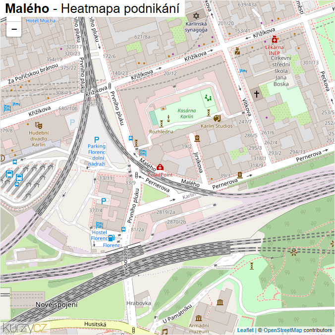 Mapa Malého - Firmy v ulici.