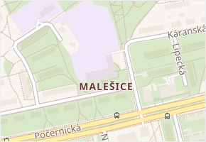 Malešice v obci Praha - mapa části obce