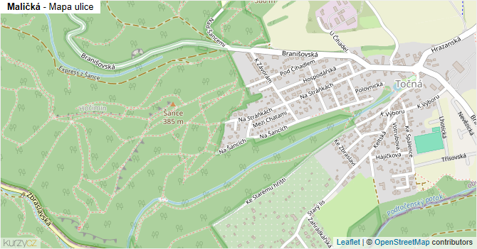 Maličká - mapa ulice