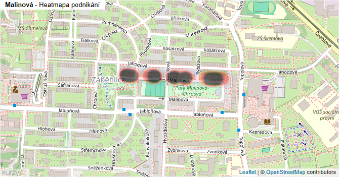 Malinová - mapa podnikání