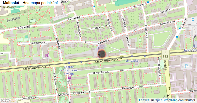 Malínská - mapa podnikání