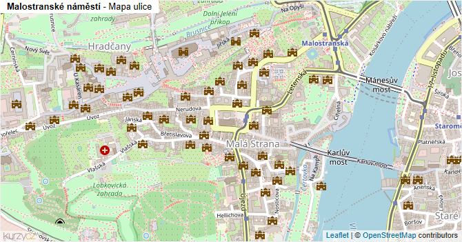 Malostranské náměstí - mapa ulice