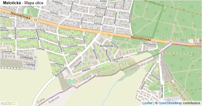 Malotická - mapa ulice