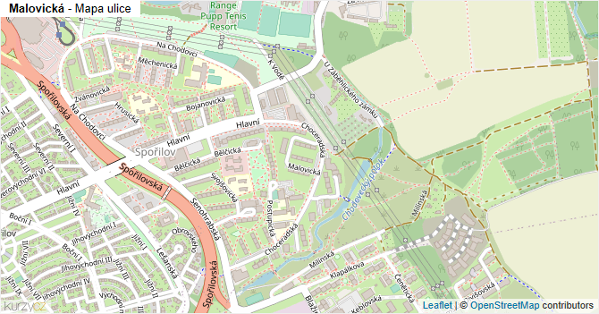 Malovická - mapa ulice