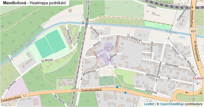 Mandloňová - mapa podnikání