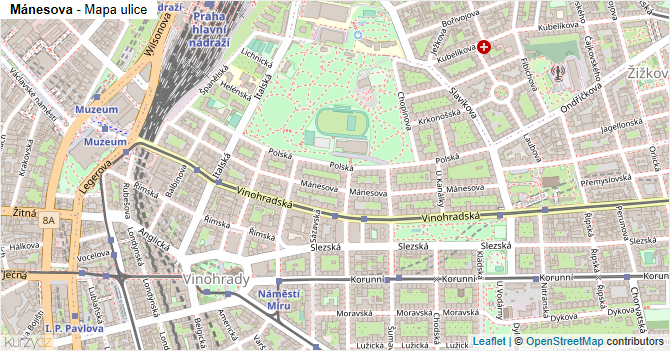 Mánesova - mapa ulice