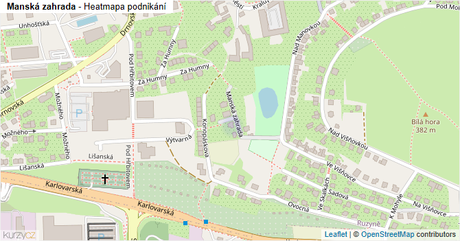 Manská zahrada - mapa podnikání